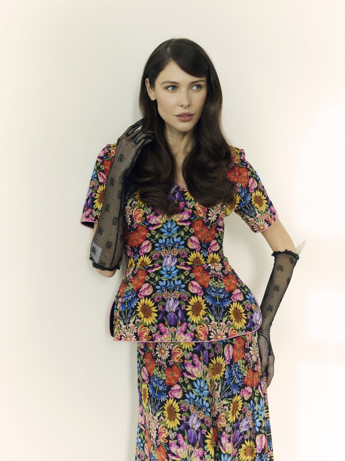 Стеганная блузка и юбка из шелка