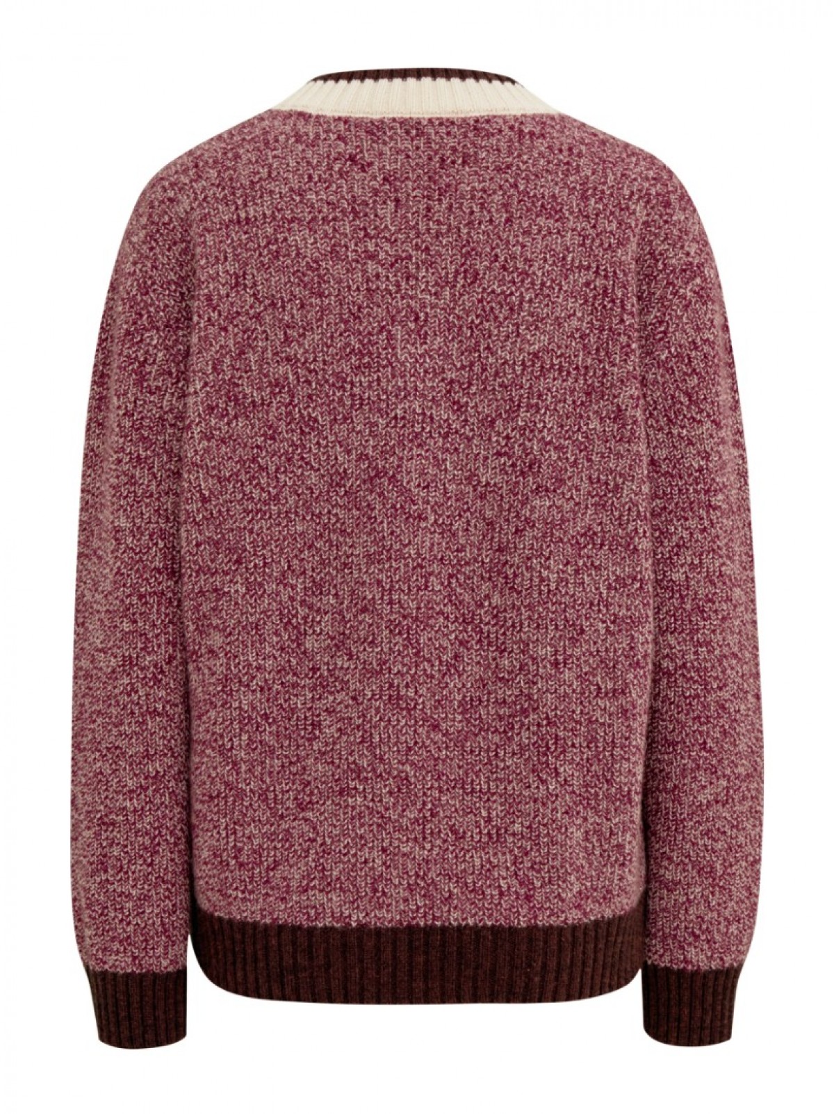 Пуловер V-образный меланжовый