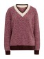 Пуловер V-образный меланжовый