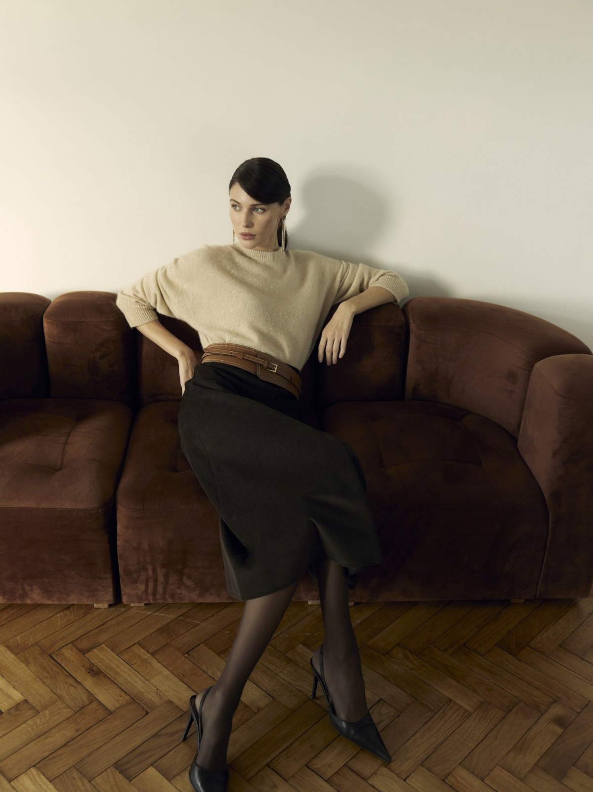 Юбка из вельвета Scabal