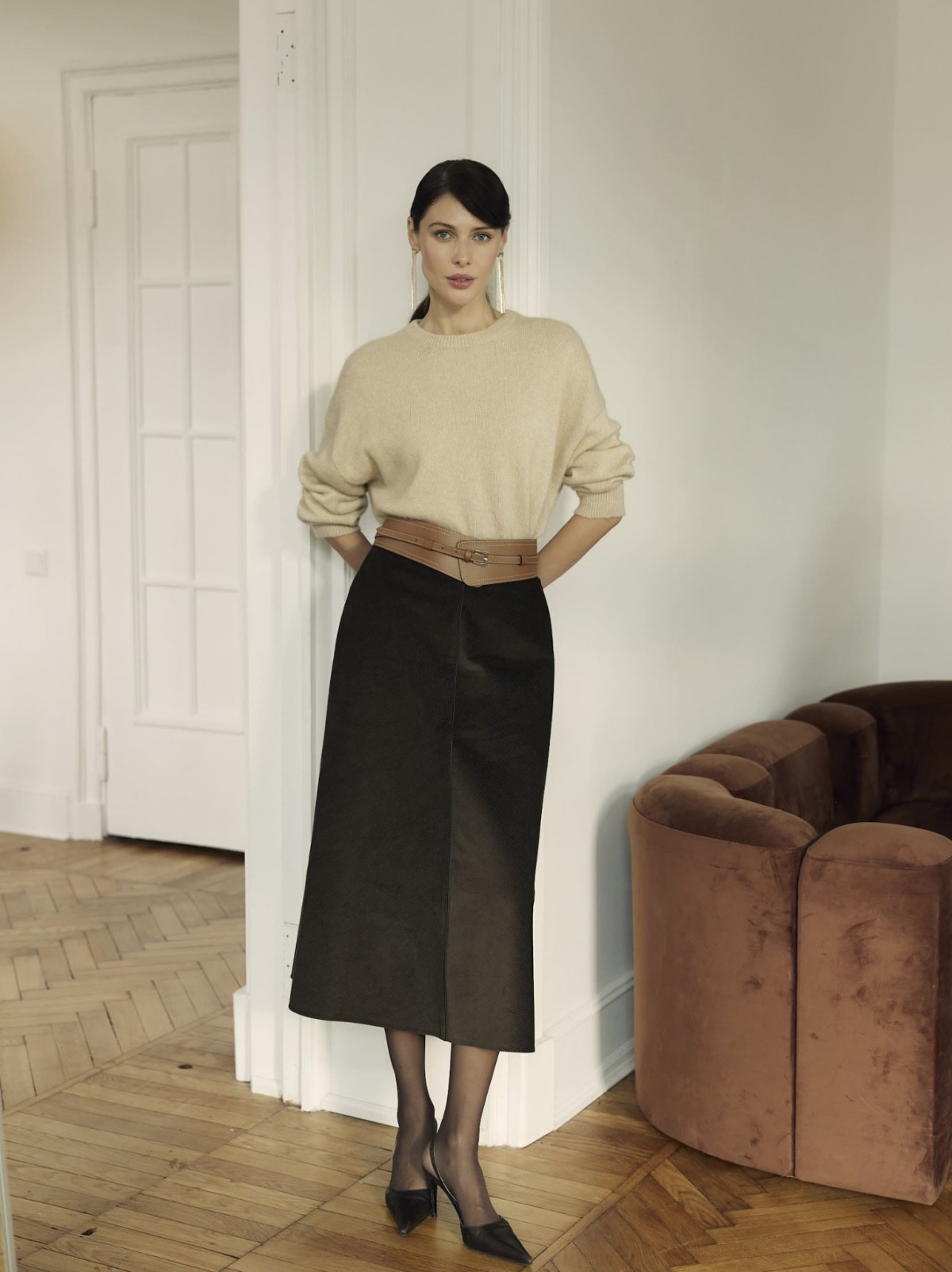 Юбка из вельвета Scabal